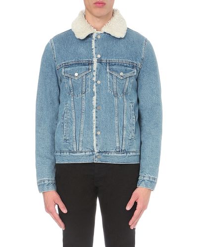 sheep fur denim jacket