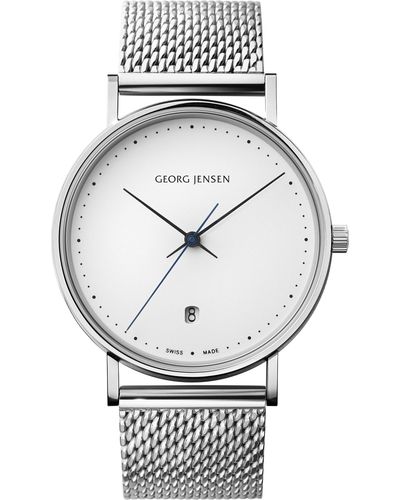 Georg Jensen Koppel Stainless Steel Mesh Watch in Silver (Metallic) - Lyst