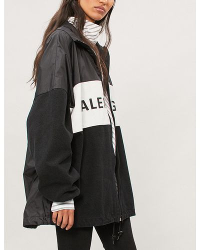balenciaga nylon logo denim jacket