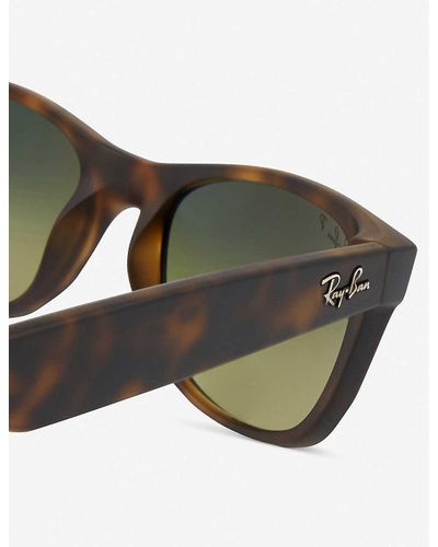 Ray Ban Leather Tortoiseshell Matte Finish Wayfarer Sunglasses Rb2132 52 Lyst