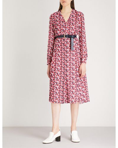 michael kors floral chiffon shirtdress