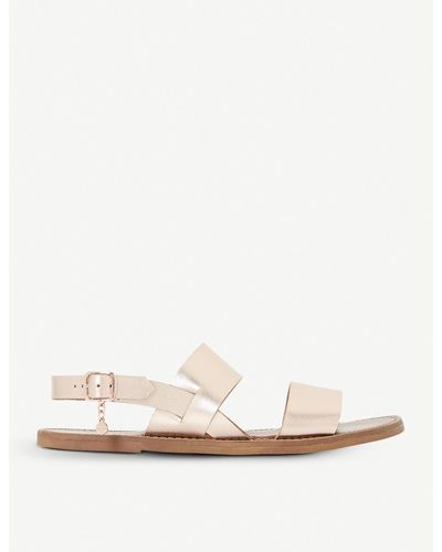 dune gold sandals flat