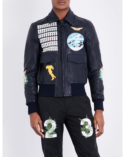 off white leather bomber jacket