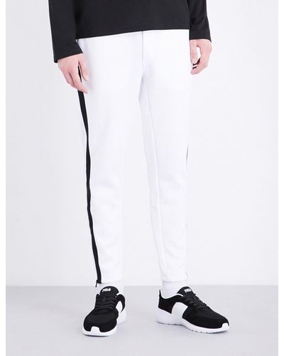 Polo Ralph Lauren Contrast-panel Cotton-blend Jogging Bottoms in White ...