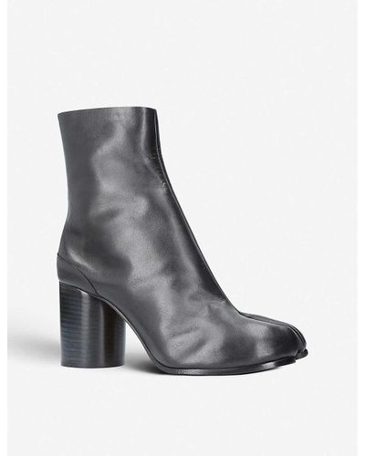 maison margiela black mid heel tabi boots