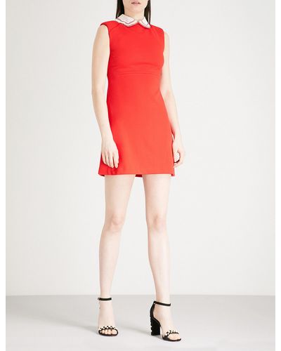 red peter pan collar dress
