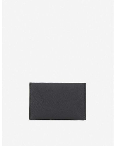 Alexander McQueen Leather Skull Envelope Card Holder in Black Gold 