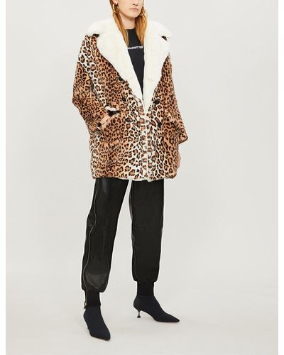 The Kooples Leopard-print Faux-fur Coat - Lyst