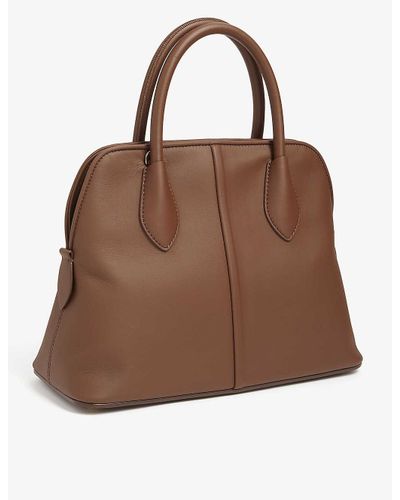 Max Mara Snobs 23 Leather Tote Bag in Brown - Lyst