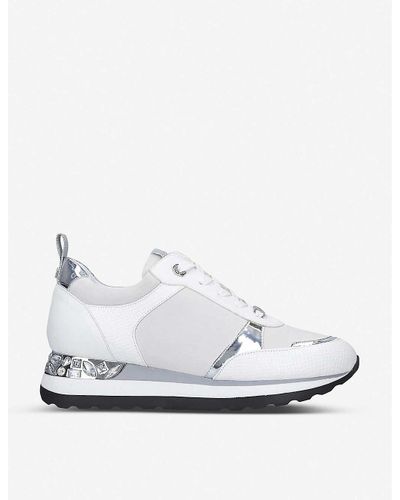 Carvela Kurt Geiger Jemm Suede Lace Up Trainers in White - Lyst