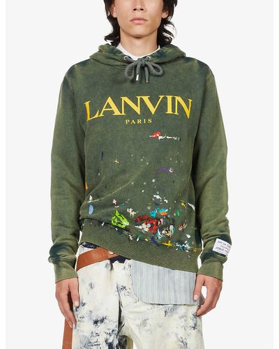 Lanvin X Gallery Dept. Logo-print Cotton-jersey Hoody in Green for 