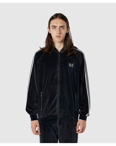 Needles Synthetic Velour Rib Collar Track Jacket in Navy (Blue) for 