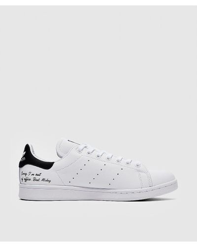 adidas Leather X Disney Mickey Mouse Stan Smith Casual Shoes in  White/Black/White (White) for Men | Lyst