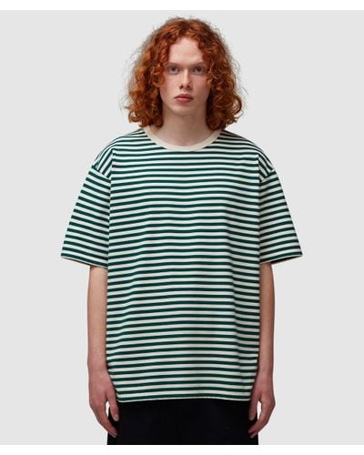Nanamica Coolmax Stripe Jersey T-Shirt ( Natural - Green