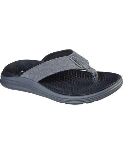 Skechers Canvas Relaxed Fit Sargo Reyon Flip Flop in Charcoal (Gray) for Men - Lyst