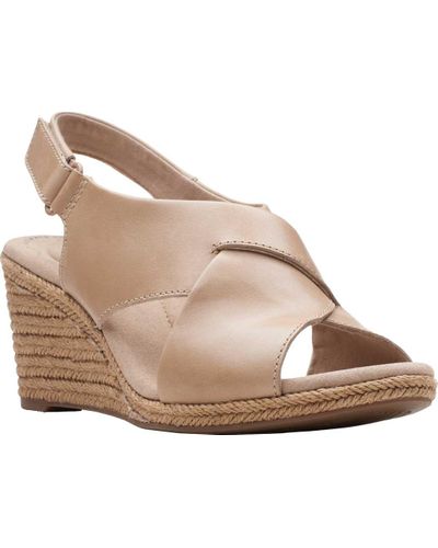 Clarks Lafley Alaine Wedge Sandal in Natural - Lyst