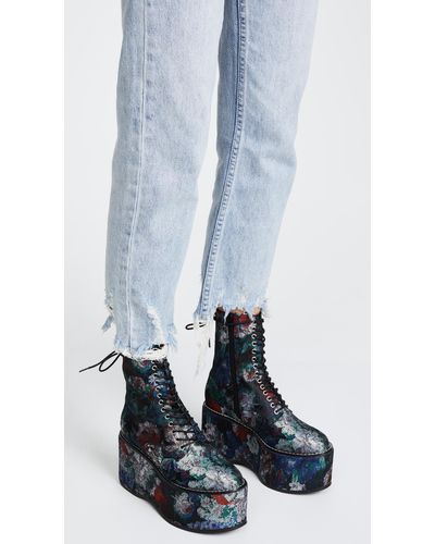 floral platform boots