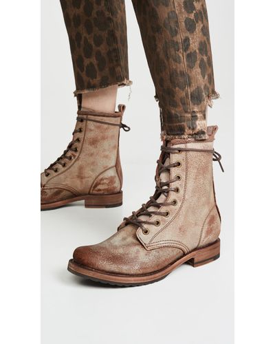 frye veronica combat boots black