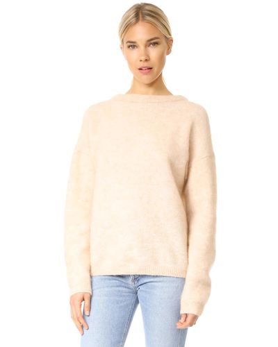 Acne Studios Wool Dramatic Mohair Sweater in Light Camel (Natural) - Lyst