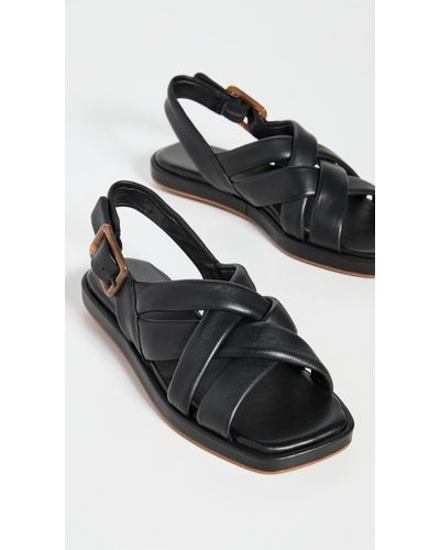 Vince Leather Rexx Sandals in Black - Lyst
