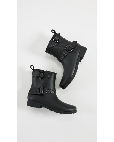 hunter refined stud biker boots