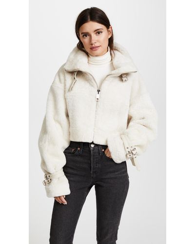 MISBHV Fur Inside Out Shearling Jacket in White - Lyst