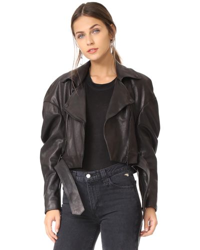 Magda Butrym Tampa Oversized Leather Jacket in Black - Lyst