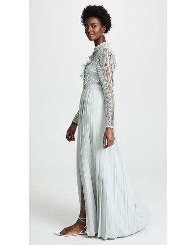 self portrait spiral lace midi dress