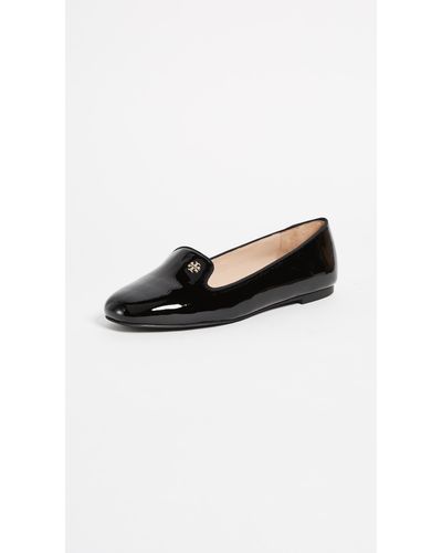 Tory Burch Leather Samantha Smoking Slippers in Black | Lyst