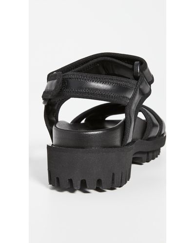 Ganni Leather Hiking Sandals in Black - Lyst