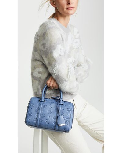 mcm blue shoulder bolsa