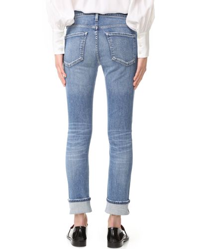 Citizens of Humanity Denim Jazmin Ankle Cuffed Slim Straight Jeans in ...