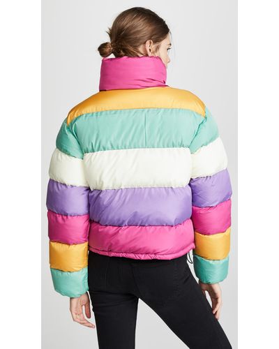 puffy rainbow jacket