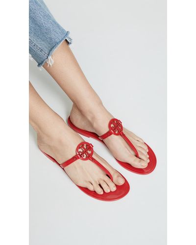 Tory Burch Rubber Mini Miller Flat Thongs in Ruby Red (Red) - Lyst