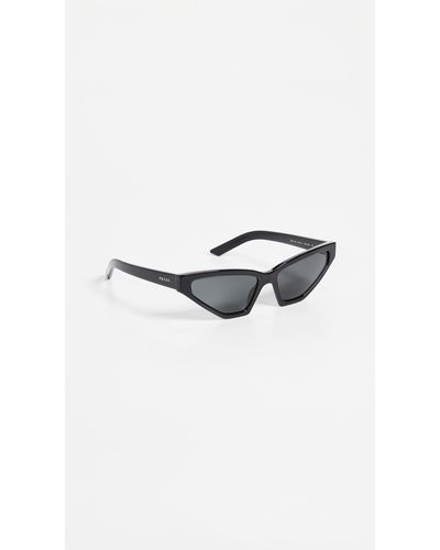 Prada Pr 12vs Millennial Narrow Cat Eye Sunglasses in Black | Lyst