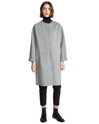 theory wool cashmere rounded coat