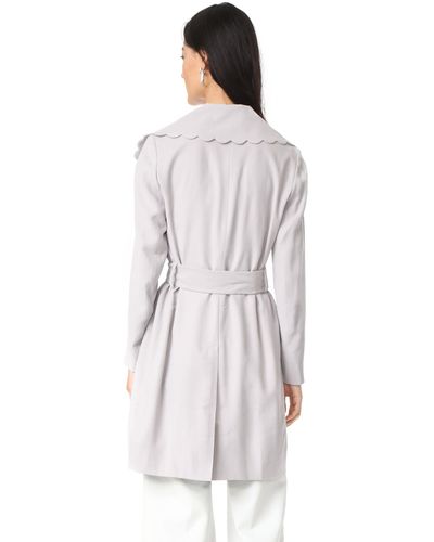 Club Monaco Synthetic Frederrika Trench in Pale Grey (Gray) - Lyst