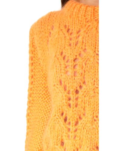 Ganni Wool Faucher Sweater in Orange - Lyst