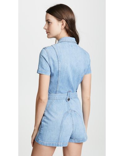 alice and olivia denim romper