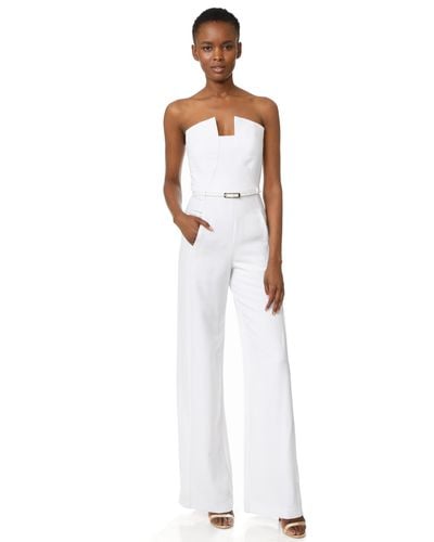Black Halo Synthetic Lena Jumpsuit in White/White (White) | Lyst