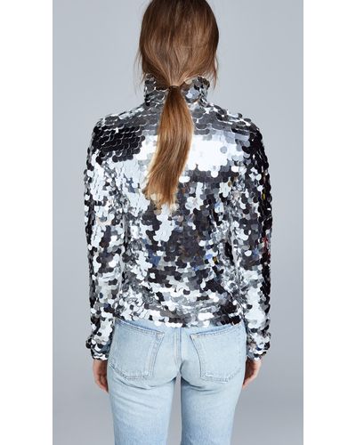 silver sequin turtleneck