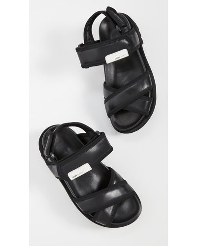 Ganni Leather Hiking Sandals in Black - Lyst