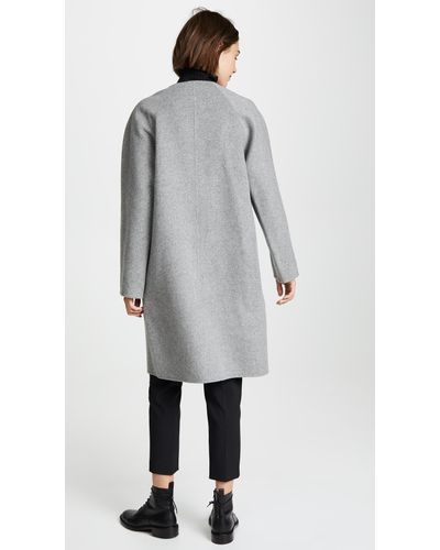 theory wool cashmere rounded coat