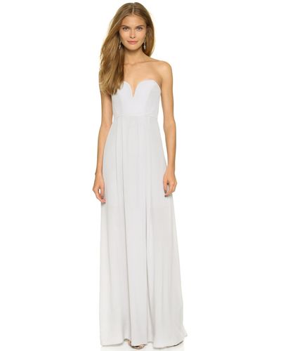 Zimmermann Silk Strapless Maxi Dress in White - Lyst