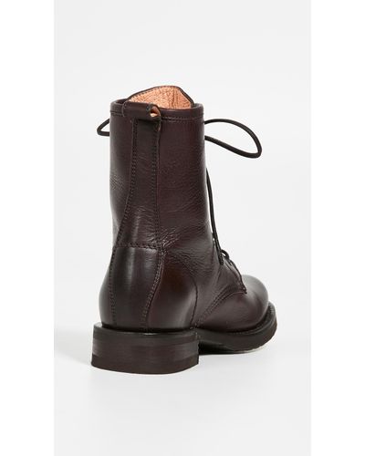 frye veronica combat dark brown