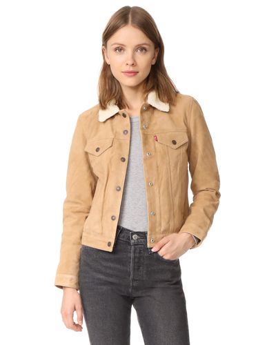 suede sherpa jacket women's