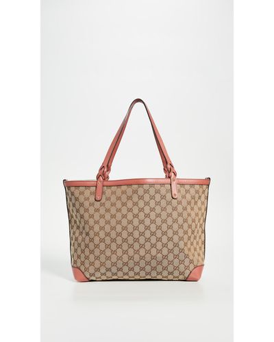 What Goes Around Comes Around Gucci Pink Canvas Craft Tote Bag - Lyst