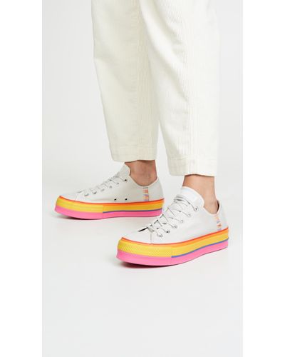 white rainbow converse