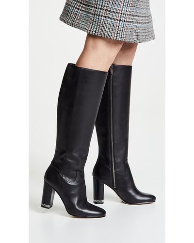 MICHAEL Michael Kors Leather Walker Tall Boots in Black | Lyst