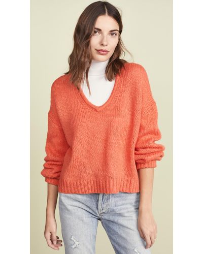 madewell tangerine sweater